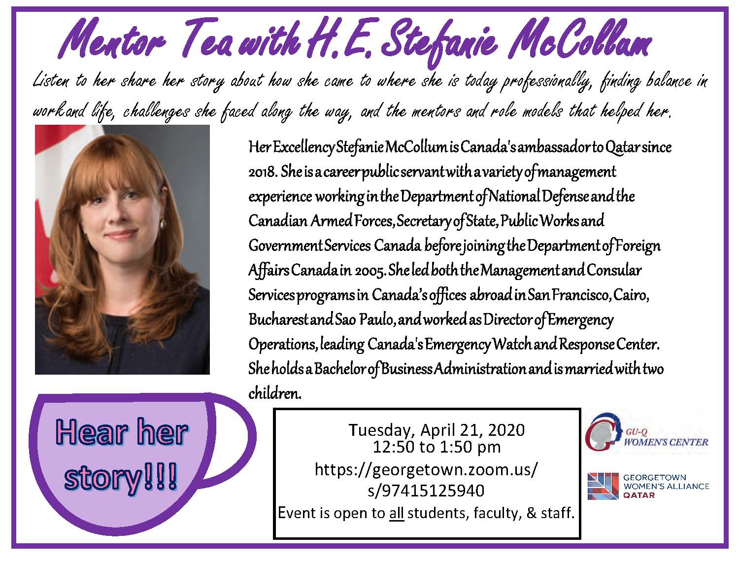 Mentor Tea with H.E. Stephanie McCollum