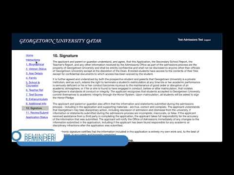 GU-Q Online Application Video Series Episode 8: Additional Information and Signature