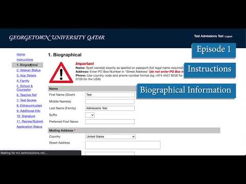 GU-Q Online Application Video Series: Overview