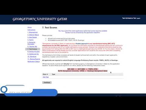 GU-Q Online Application Video Series Episode 6: Submit Test Scores