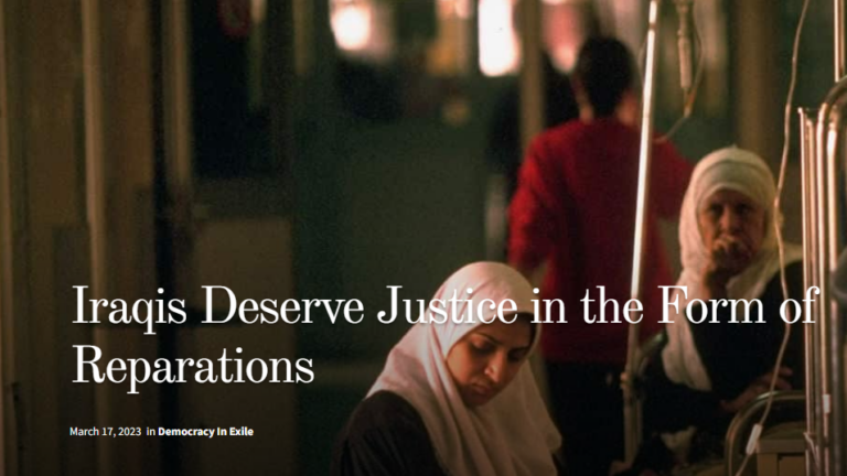 Dr. Noha Aboueldahab on “Iraqis Deserve Justice in the Form of Reparations”